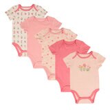 LE TOP ベビー ボデイースーツ 5枚組 フラワー 12M