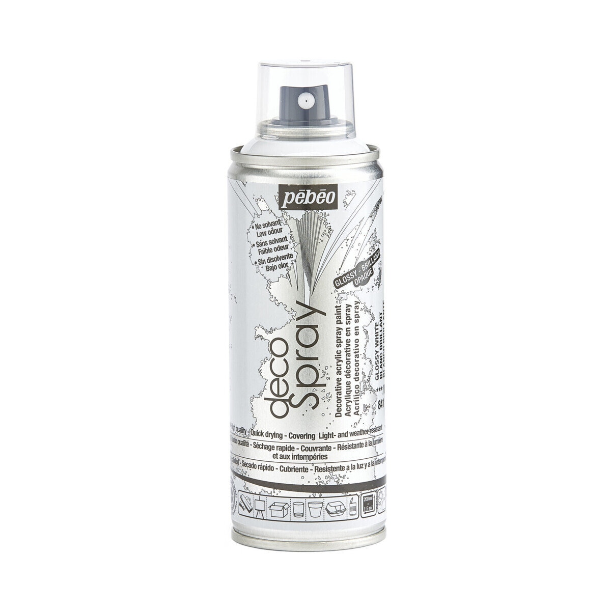 ペベオ 水性アクリルスプレーペイント デコスプレー２００ｍｌ　グロス色　グロスホワイト