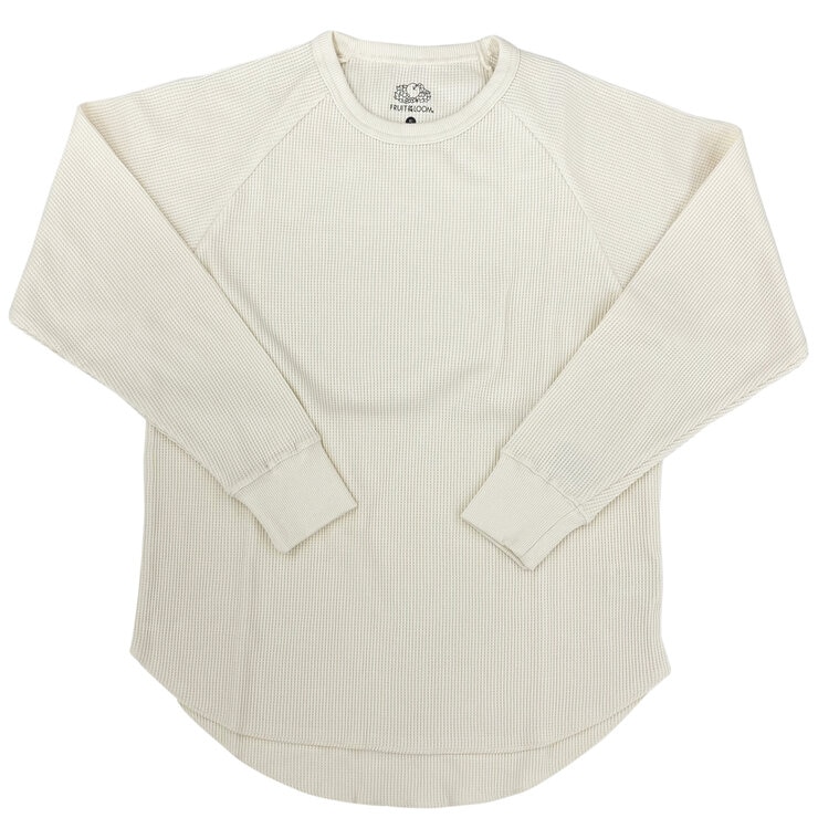 フルーツ オブ ザ ルーム レディース ワッフル 長袖 Tシャツ オフホワイト M フルーツ オブ ザ ルーム レディース ワッフル 長袖 Tシャツ オフホワイト M