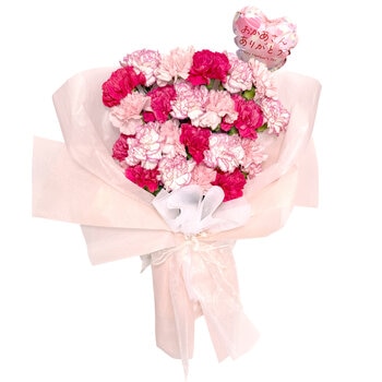 カーネーションの花束 24本 ピンクミックス 母の日期間配送 お届け日5月5日～5月10日
