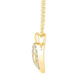 14K イエローゴールド 0.15カラット ダイヤモンド ハートネックレス