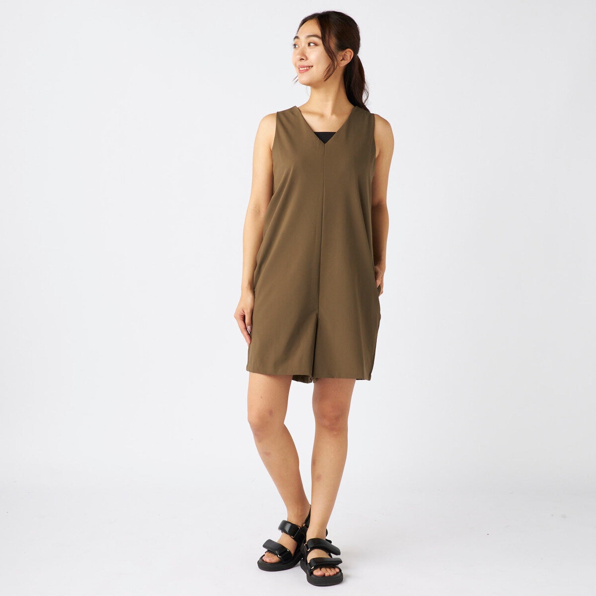 オーシャンパシフィック レディース 水着3点セット カーキ L