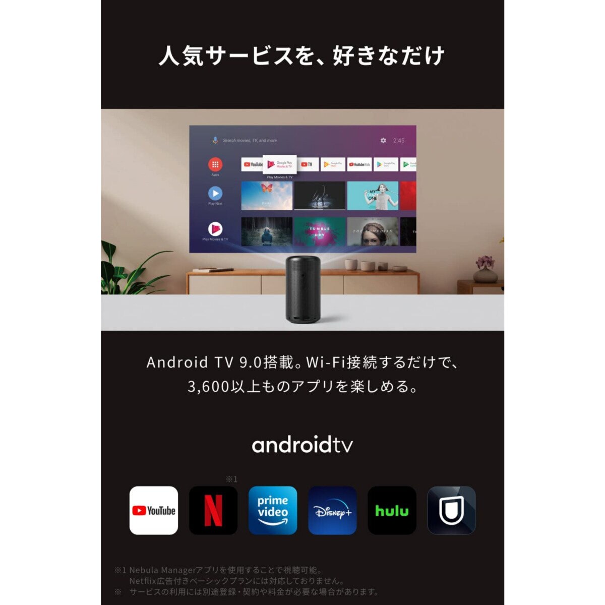 Anker（アンカー）ネビュラ Capsule 2 ポータブルプロジェクター D2421N12