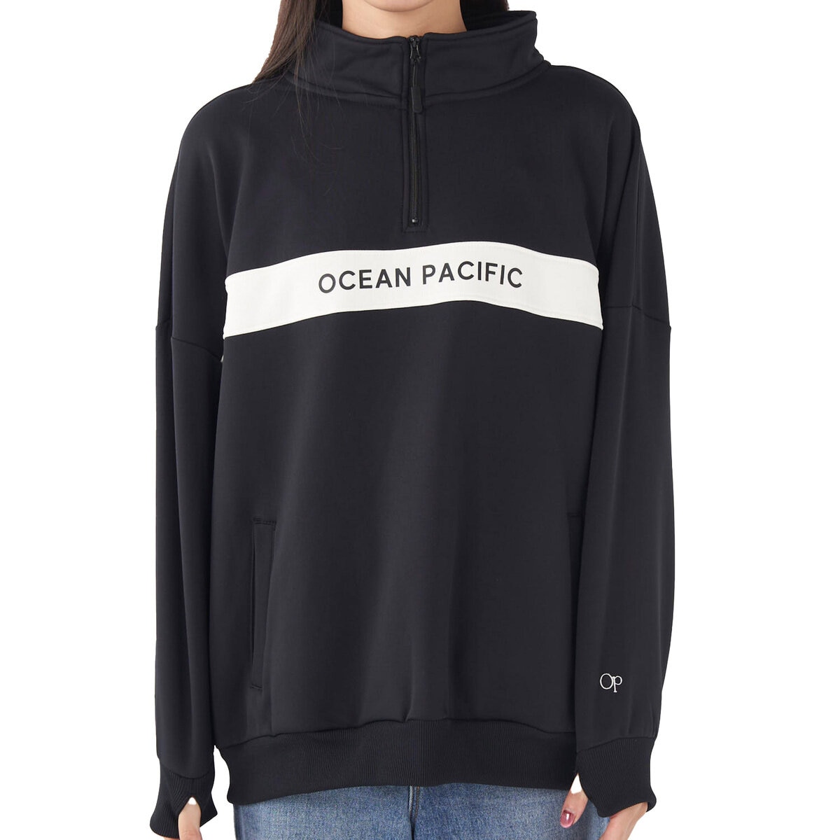 オーシャンパシフィック レディース ハーフジップ スウェットシャツ