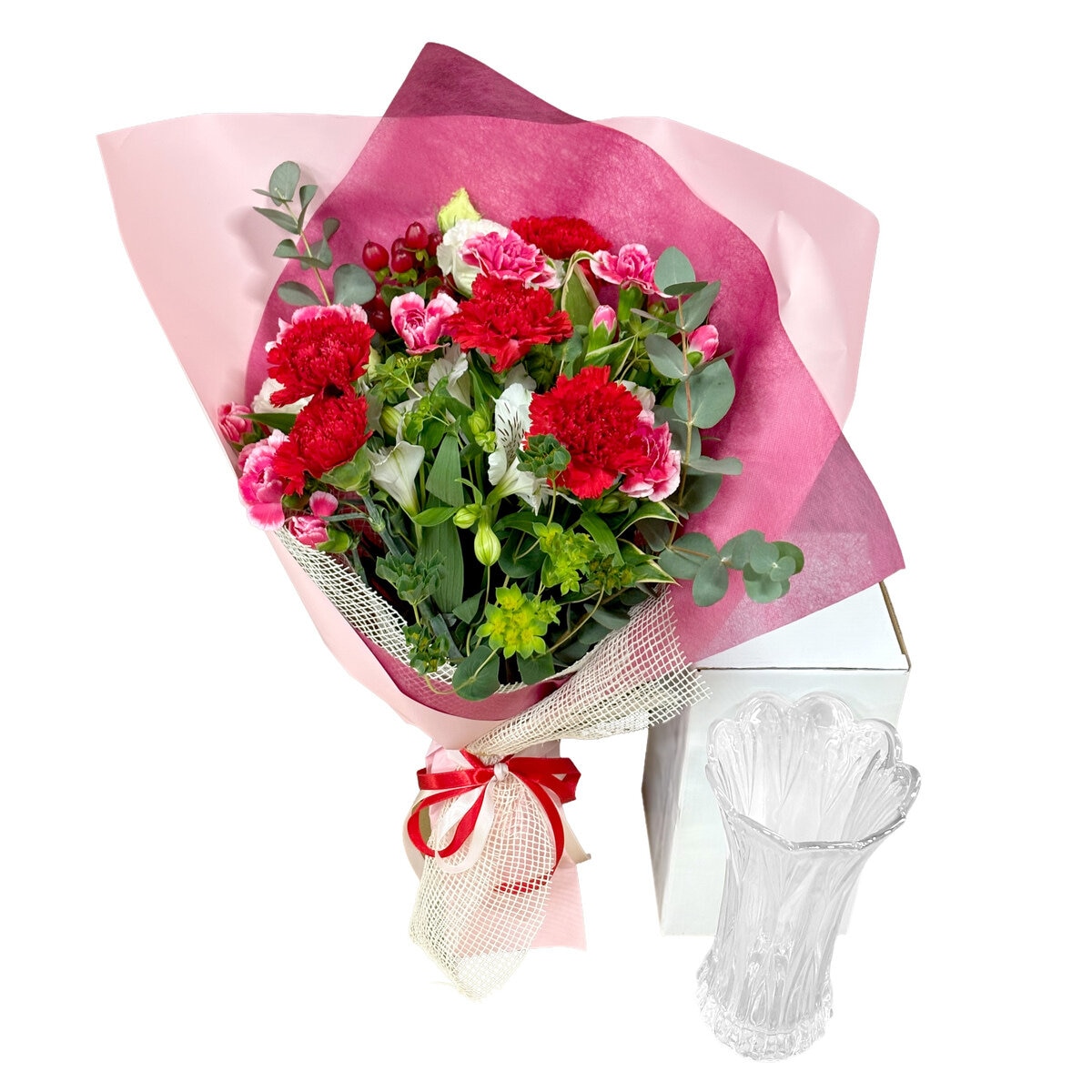 カーネーションの花束 レッド 母の日期間配送 お届け日5月4日～5月10日