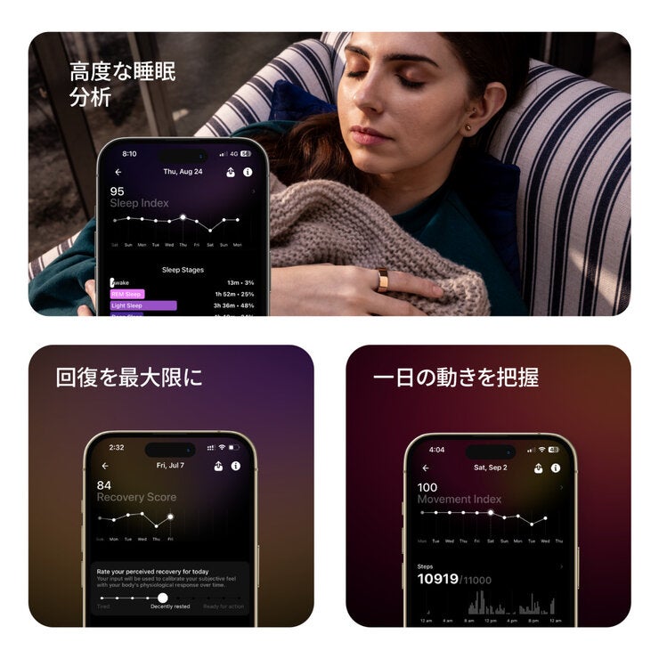 Ultrahuman Ring AIR + 2年間のUltrahuman X Membership付き, Air Gold スマートリング