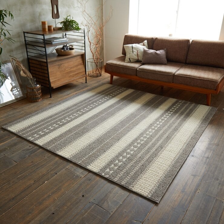 スミノエ グランウール フォークモコ ラグ 190x190cm グレー スミノエ グランウール フォークモコ ラグ 190x190cm グレー