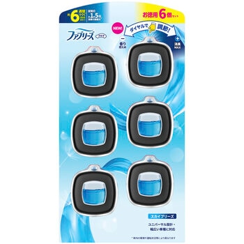P&G ファブリーズ 車用消臭芳香剤 カークリップ スカイブリーズ 6個