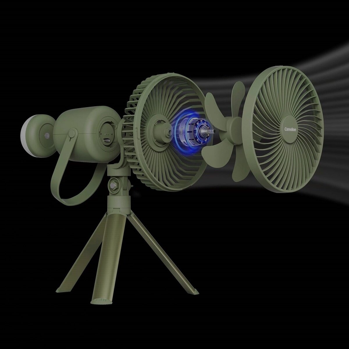 カメリオン ライト付キャンプ ファン 3段階調節