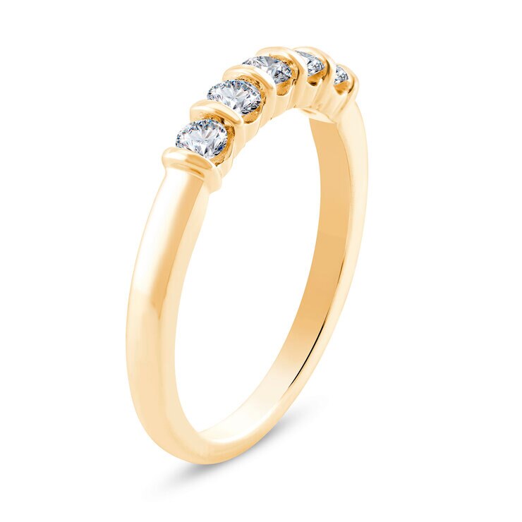 18K イエローゴールド 5粒ダイヤモンド リング 18K イエローゴールド 5粒ダイヤモンド リング