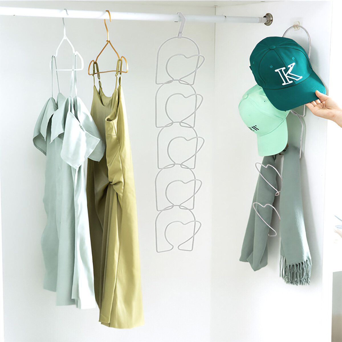 ７Lifeキャップラック ハート形 5個入セット ライトグレー