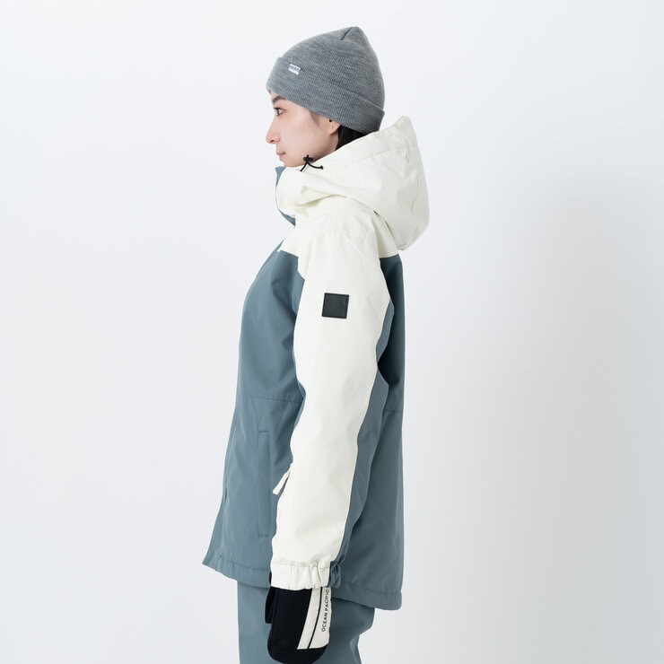 オーシャンパシフィック レディース スノージャケット クリーム / ダークグレー S