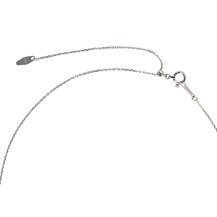 18K ホワイトゴールド あこやパール & ダイヤモンド 0.03カラット ネックレス