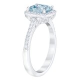 14K ホワイトゴールド 0.20カラット ダイヤモンド & アクアマリン リング 13-14号 14K ホワイトゴールド 0.20カラット ダイヤモンド & アクアマリン リング 13-14号