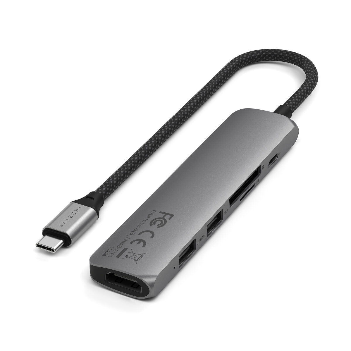 Satechi 6-in1 USB-C スリムマルチポートアダプター スペースグレー