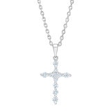 14K ホワイトゴールド 0.43カラット クロス ペンダント