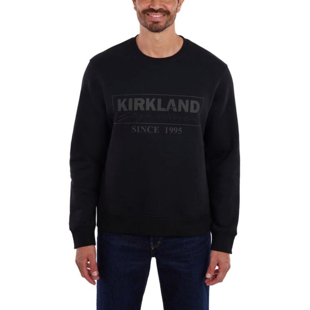 カークランドシグネチャー ユニセックス クルーネック スウェット ブラック L/XL