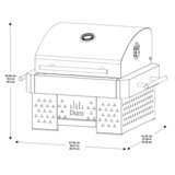 Duro ステンレス製 テーブルトップ チャコール グリル