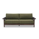 TimberLush ヴィンテージ ウッドベースソファ 2.5人掛け