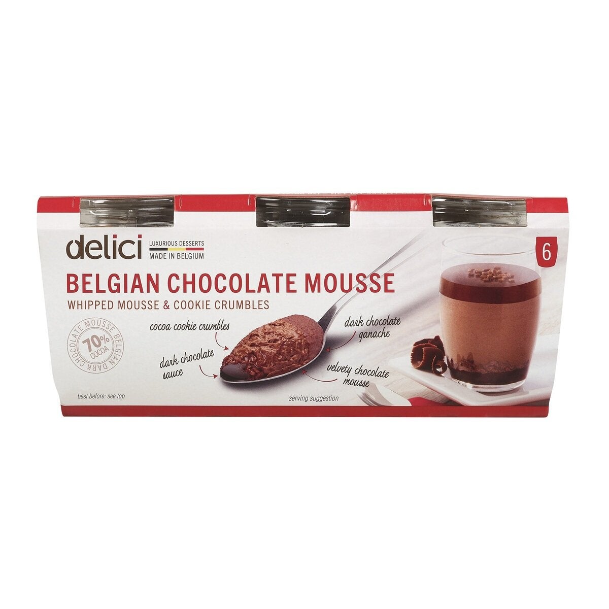 Delici ベルギー チョコレート ムース76g x 6個