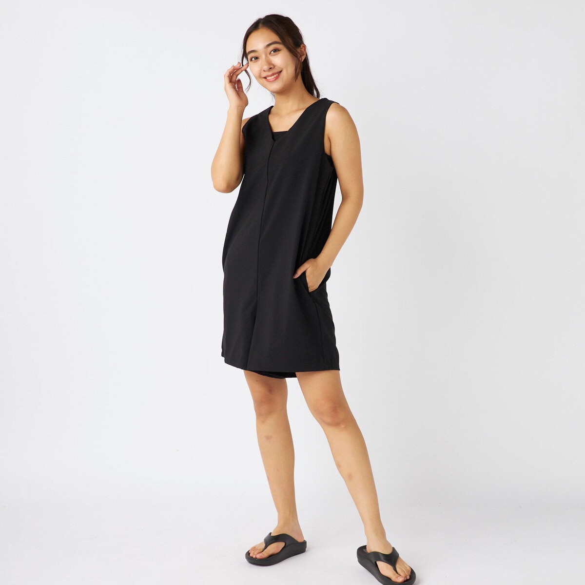 オーシャンパシフィック レディース 水着3点セット ブラック L