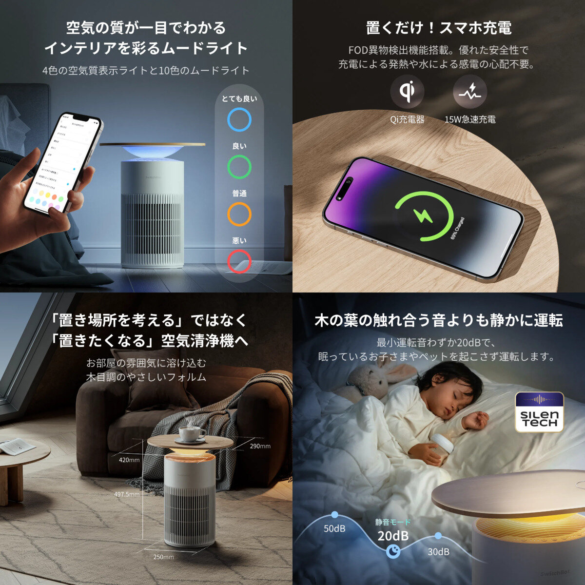 スイッチボット 空気清浄機 Table 25畳 交換用アクセサリーセット付き