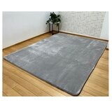 極厚フランネルラグ すべり止め付き 180cm x 230cm ライトグレー