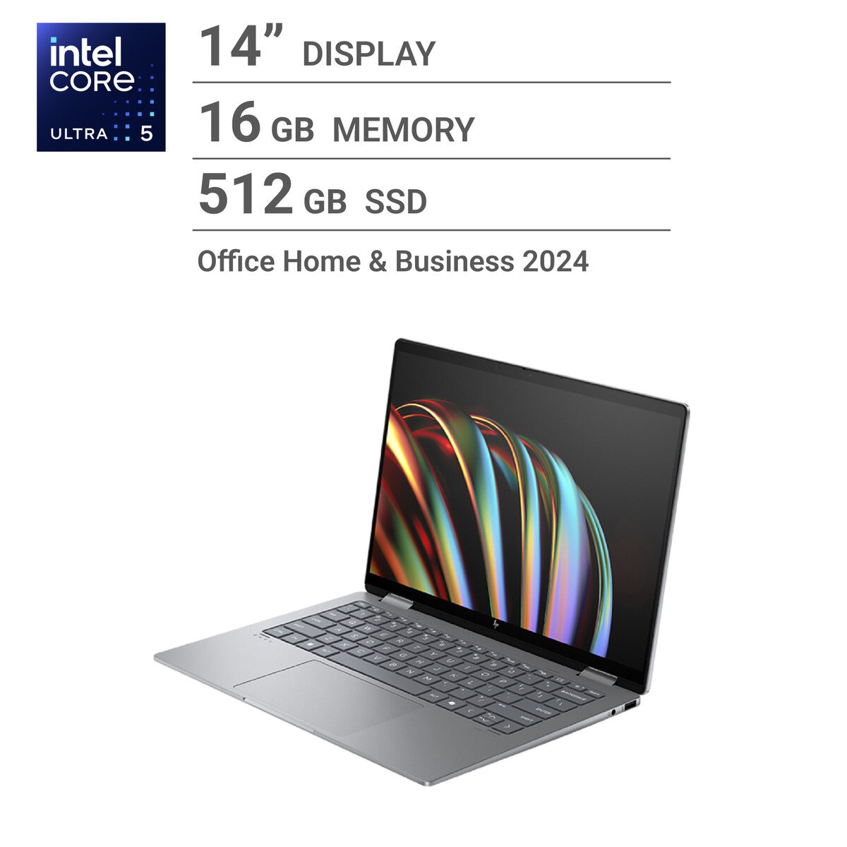 HP ノートPC/ENVY X360 14/14.0インチ/intel Core Ultra 5/メモリ 16GB/SSD 512GB/メテオシルバー/9W678PA-AAFP