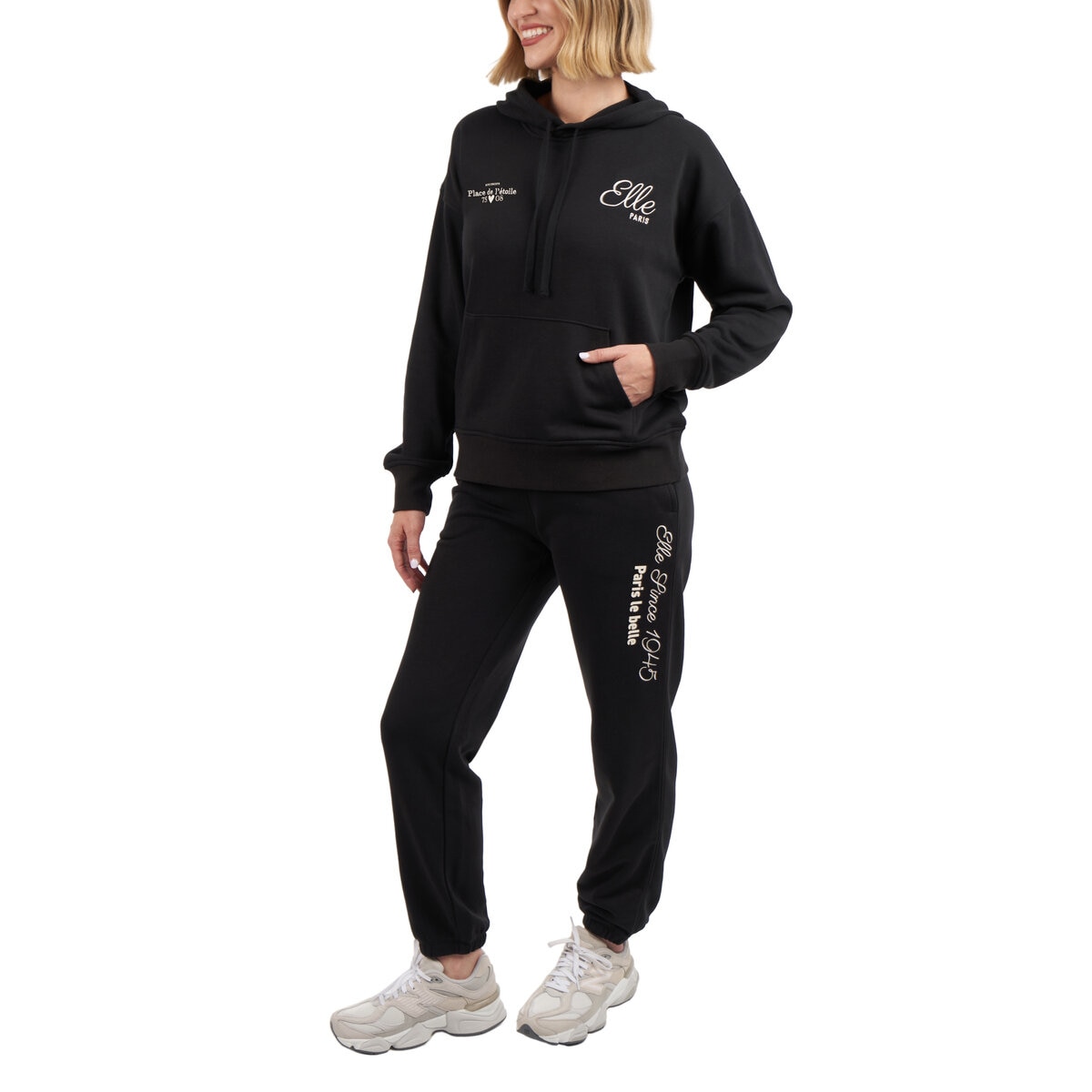 エル レディース ロゴ パーカー ブラック S