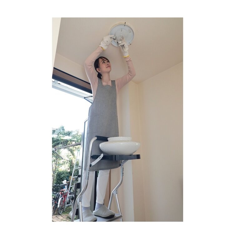 谷村実業 アルミ製トレー付き３段脚立　TAN-3010-3