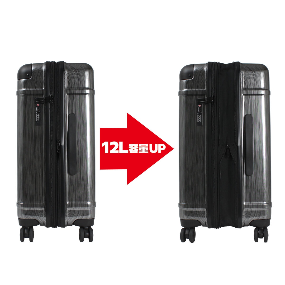 エース イグザクト ヘアライン柄 スーツケース 55-68L | Costco Japan