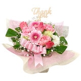 Thank you ギフト フラワーアレンジメント ピンク