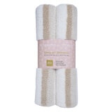 WELHOME バスラグ 45cm x 60cm 2個パック タンストライプ