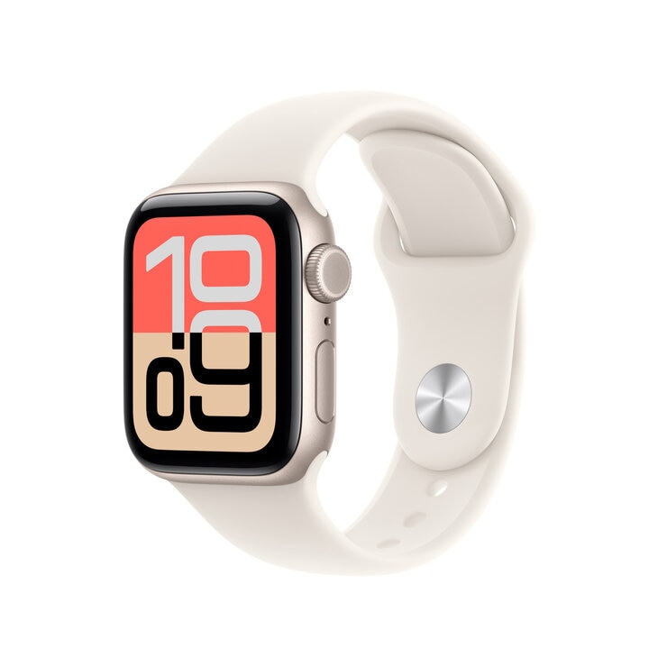 Apple Watch SE 3 Cellular 40mmスターライトアルミニウムケースとスターライトスポーツバンド - S/M