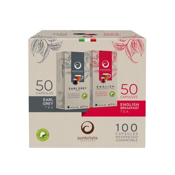 プント イタリア 紅茶 ネスプレッソ互換カプセル コンボパック 100カプセル (イングリッシュブレックファースト・アールグレイ）