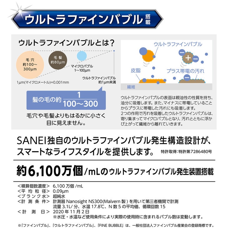 SANEI(サンエイ) ウルトラファインバブル自動洗濯機給水ホースL型 0.8m
