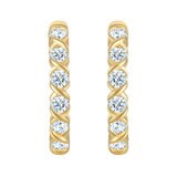 14K イエローゴールド 0.50カラット ダイヤモンド フープピアス