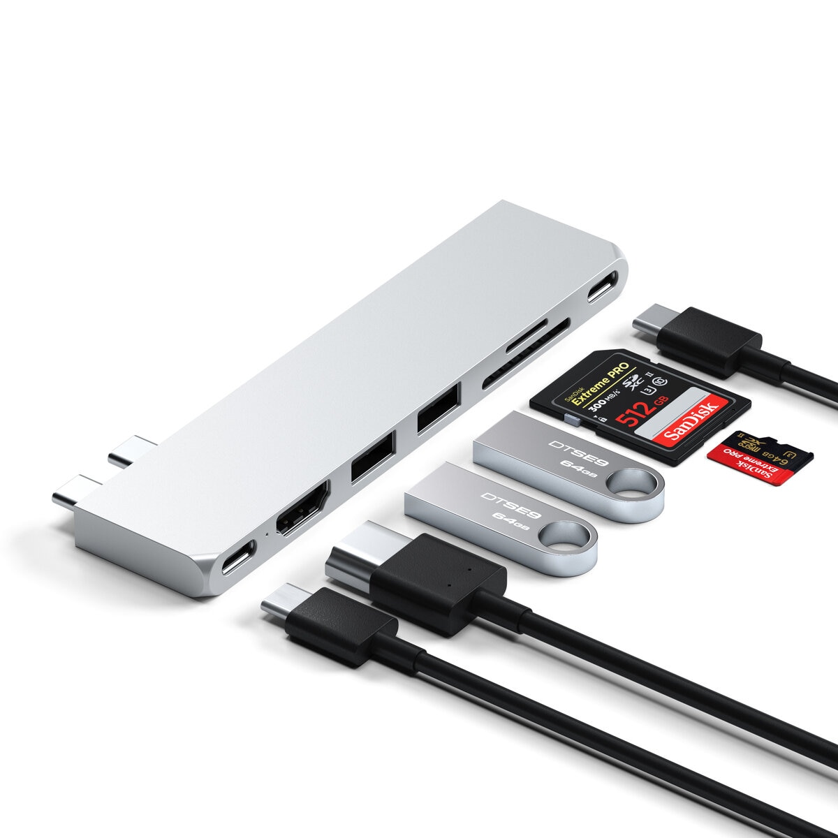 Satechi Macbook 変換アダプタ ドッキングステーション シルバー
