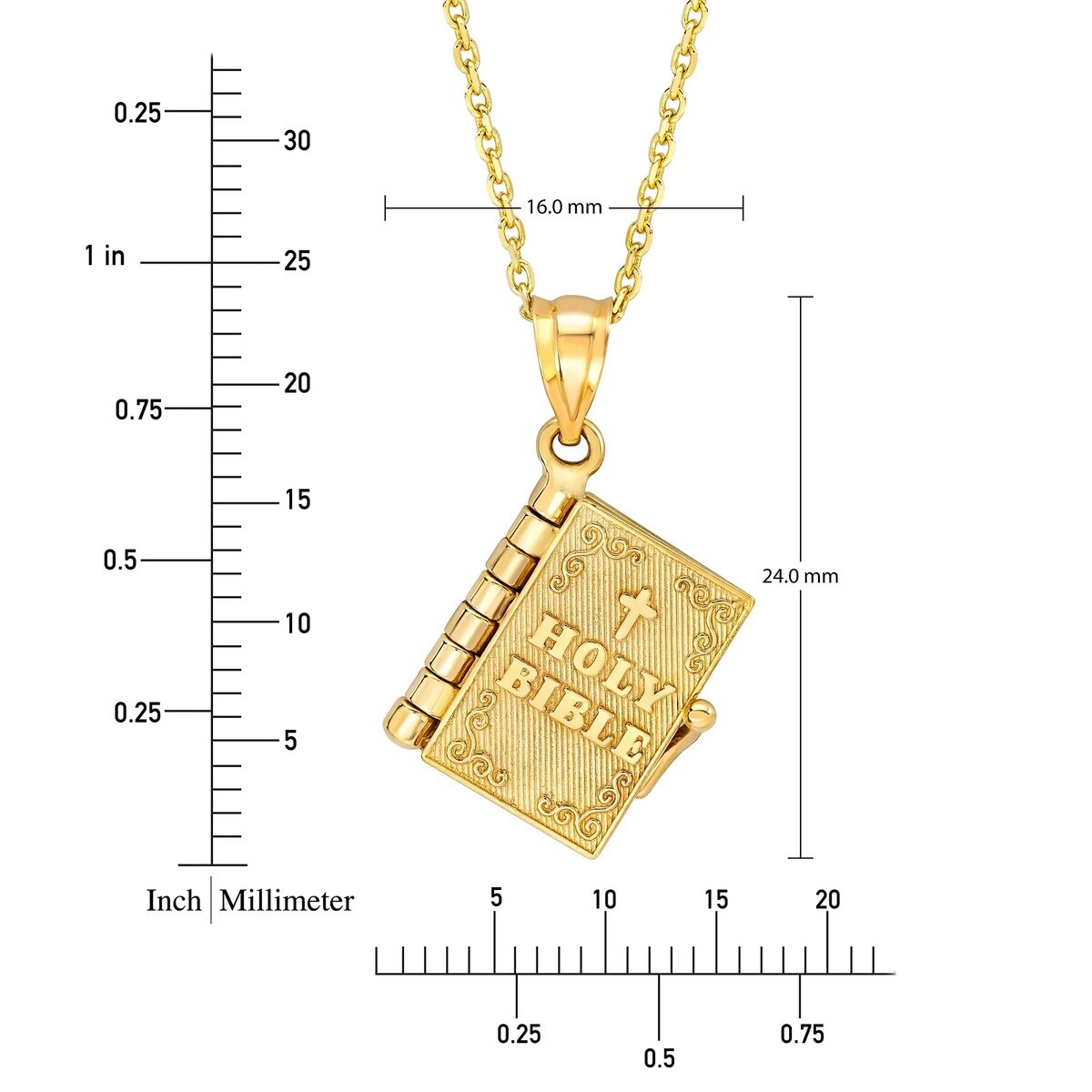 14K Yellow Gold バイブル ペンダント