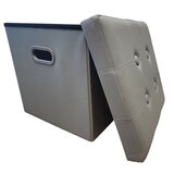 スペースメイド フェイクレザーストレージボックス 2個セット クールグレー