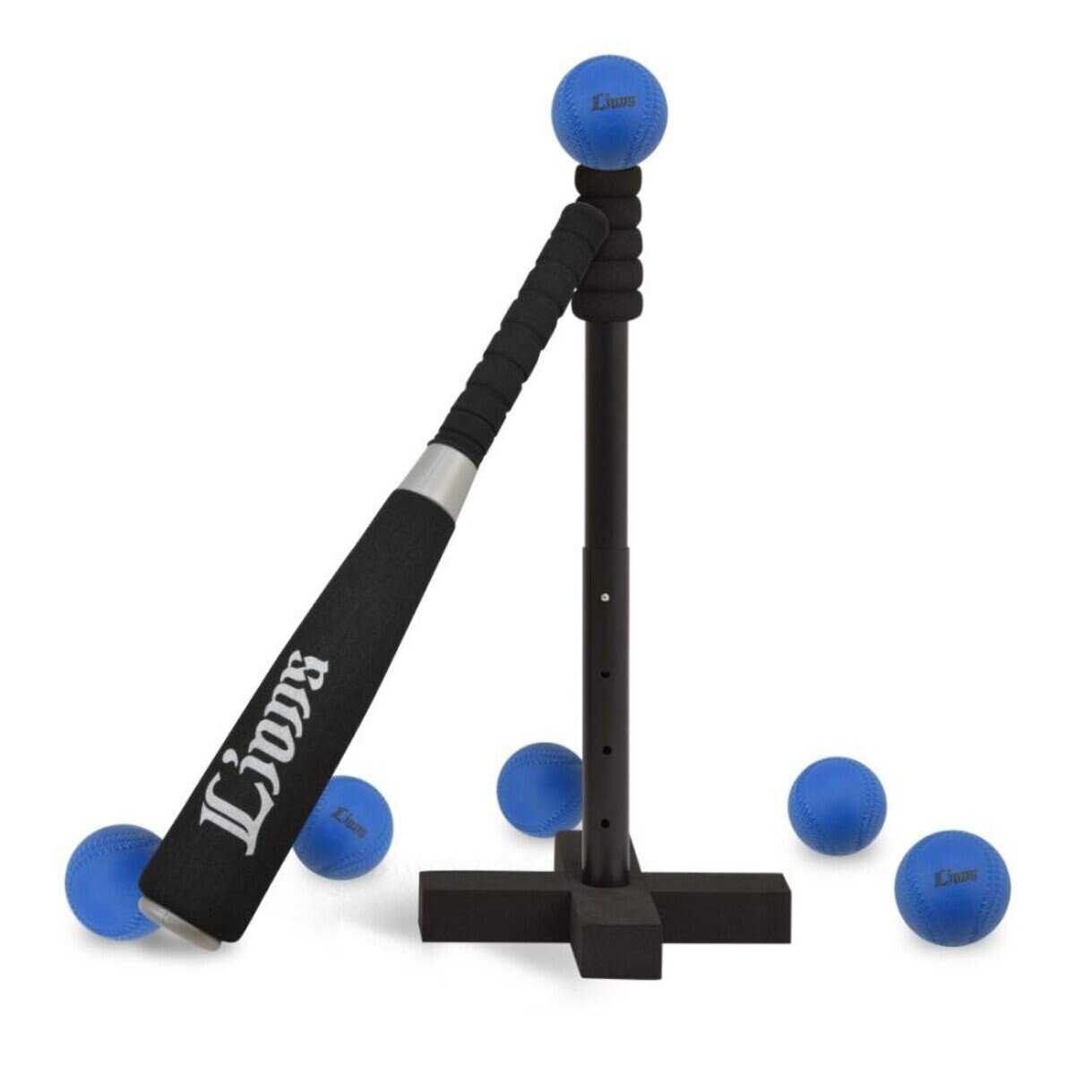 バッティングセット バット+ティー+ボール6個付 35-50cm高さ調整可 埼玉西武ライオンズ