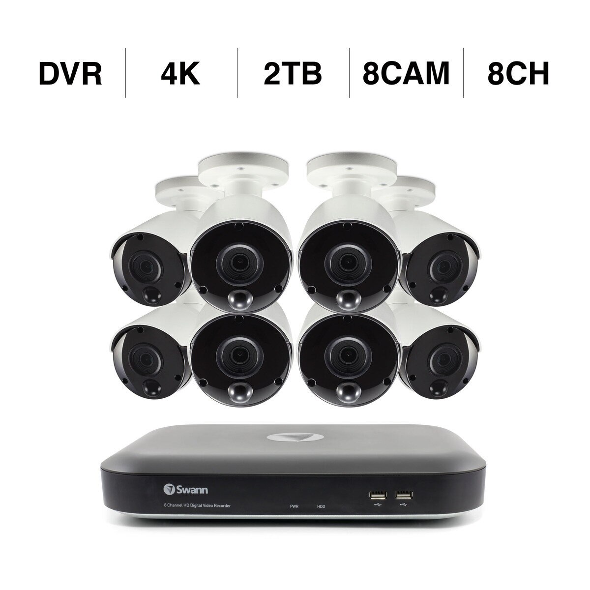 Swann 8CH AHD DVRシステム 2TB 4Kカメラ 8台セット | Costco Japan