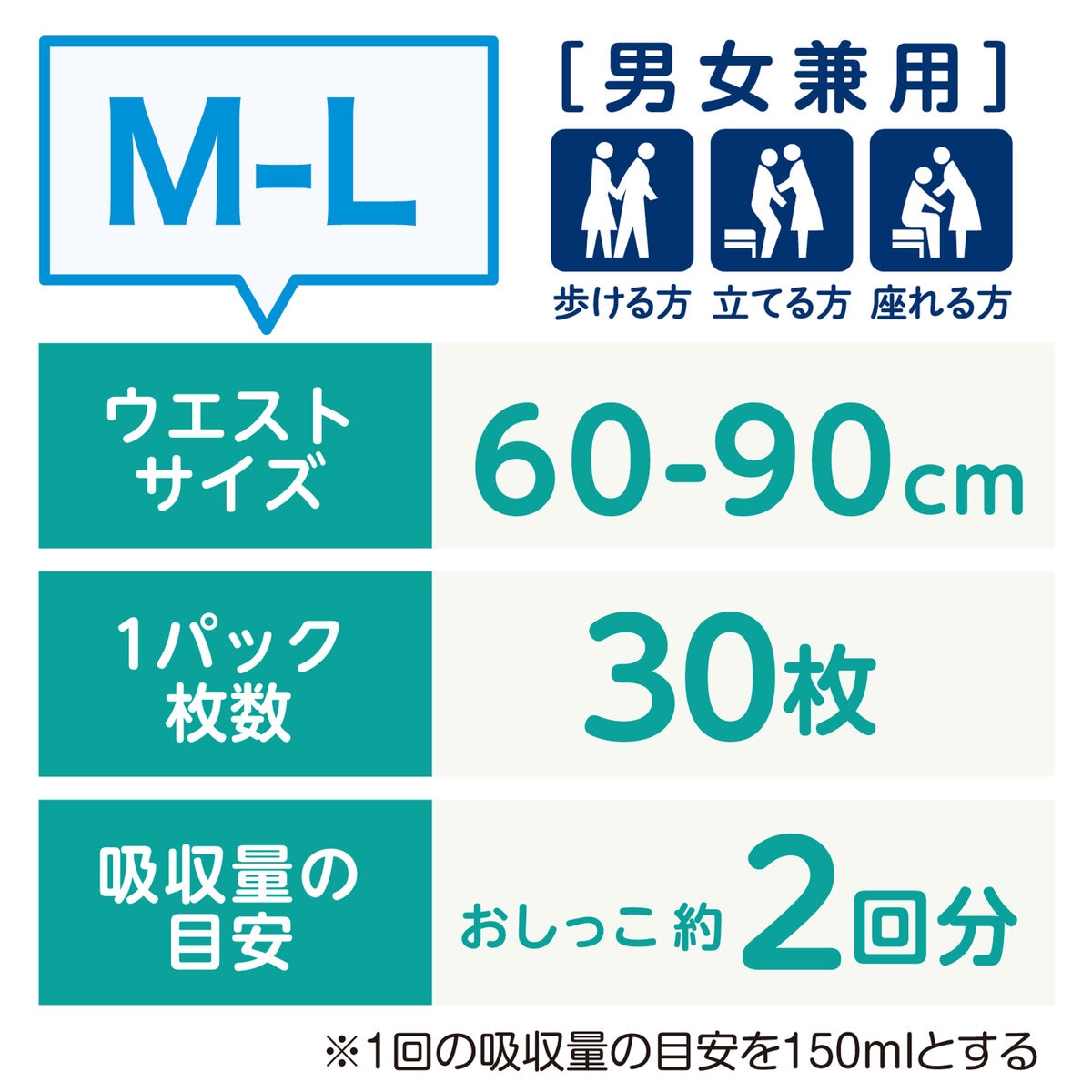 肌ケア アクティ 大人用おむつ M-L/L-LL 2PK うす型パンツ