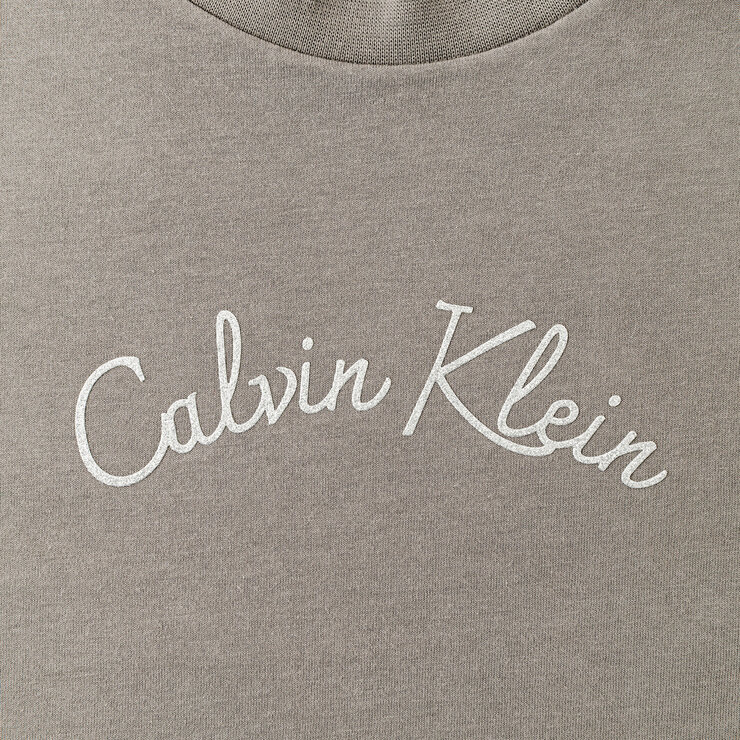 カルバンクライン レディース 半袖ロゴTシャツ ピューター L