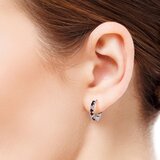 14Kホワイトゴールド 0.11カラット ダイヤモンド&ルビー ピアス