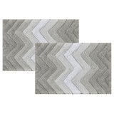 RIVIERA HOME マイクロポリエステル バスマット 40cm x 60cm 2枚組