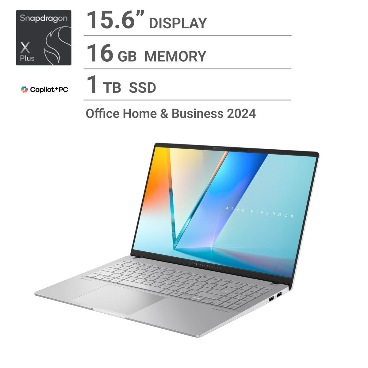 ASUS ノートPC/Vivoboook S/15.6”/Copilot+/Snapdragon X Plus X1P-42-100/16GB/SSD 1TB/シルバー/S5507QA-PUCOSI ASUS ノートPC/Vivoboook S/15.6”/Copilot+/Snapdragon X Plus X1P-42-100/16GB/SSD 1TB/シルバー/S5507QA-PUCOSI