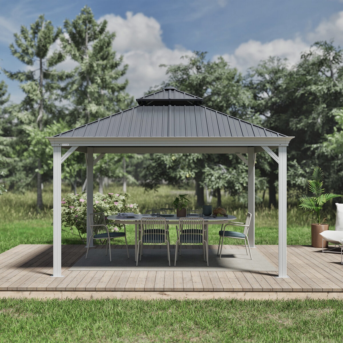 SOJAG メッシーナ 10 x 14フィート (3 x 4.2m) サンシェルター ホワイト
