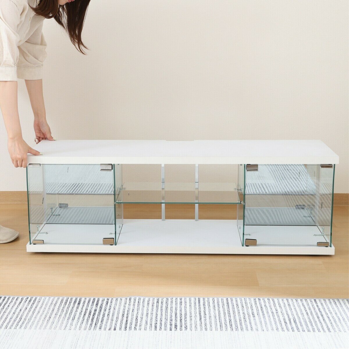 ガラスコレクション TVボード BAAL ホワイト | Costco Japan