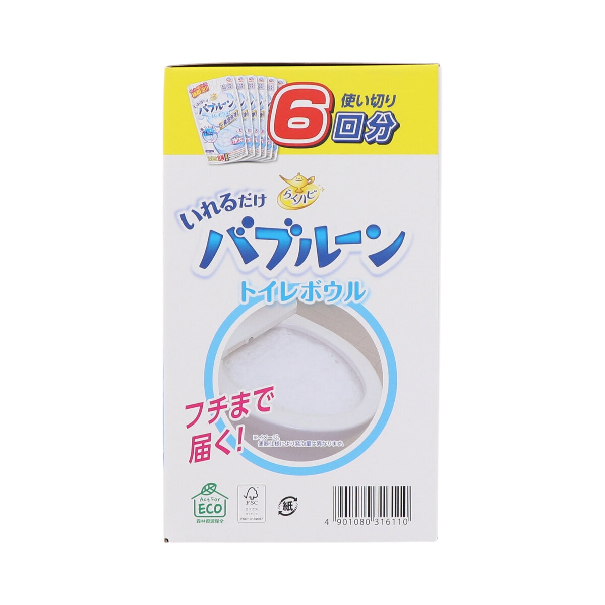 らくハピ いれるだけ バブルーン トイレボウル用 160g x 6個